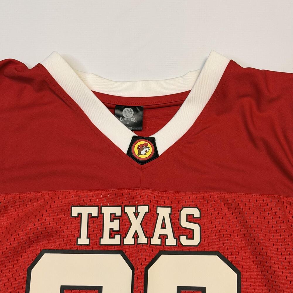 Buc-ee's Football Jersey Mens XL Red Texas 82 V Neck Mesh Lightweight Game - Picture 3 of 8